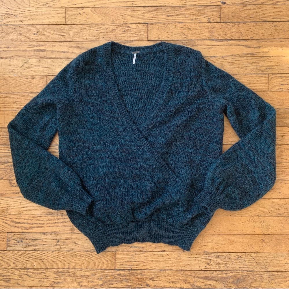 Free people cross cross knit sweater